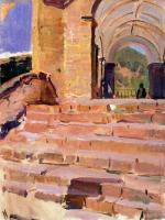 Joaquin Sorolla y Bastida - Church Roncal stairs